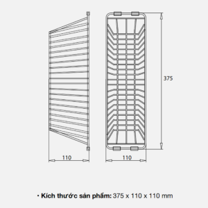KÍCH THƯỚC GIỎ ĐỂ ĐỒ INOX KLUGER KB 603