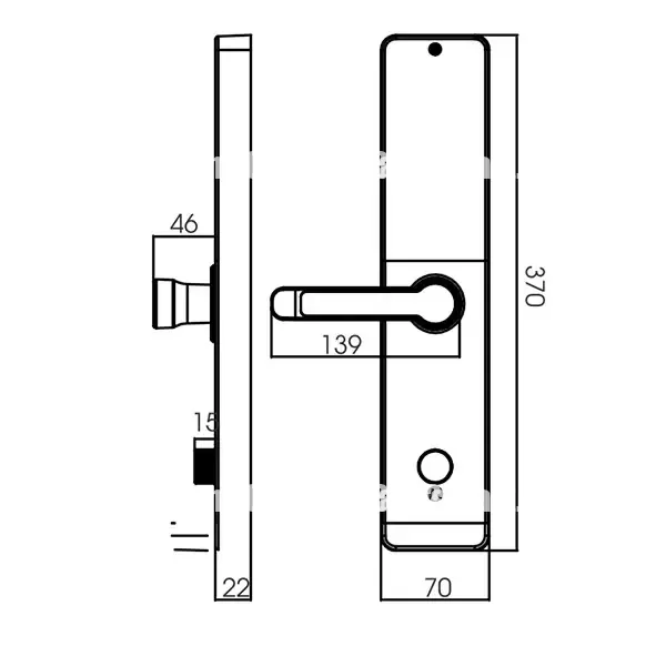 KÍCH THƯỚC KHOÁ CỬA VÂN TAY WIFI KASSLER KL 669 COPPER