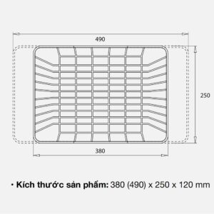 KÍCH THƯỚC GIỎ ĐỂ ĐỒ INOX KLUGER KB 601S