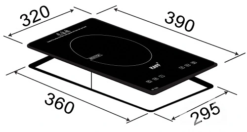 KÍCH THƯỚC BẾP ĐIỆN ĐƠN ÂM KAFF KF-330C