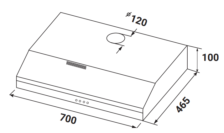 KÍCH THƯỚC MÁY HÚT MÙI KAFF KF-SL70KW