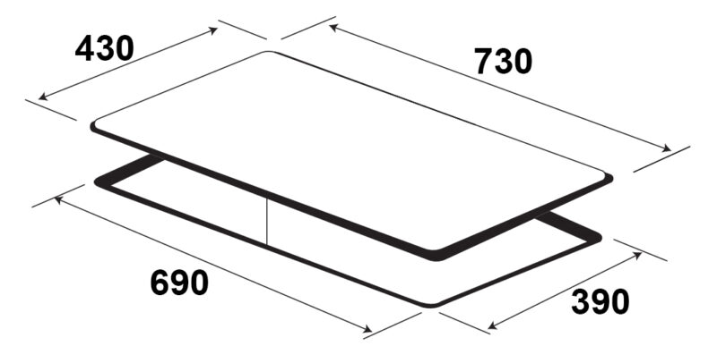 KÍCH THƯỚC BẾP TỪ ĐÔI KAFF KF-SD300II