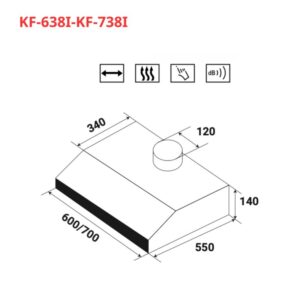 MÁY HÚT MÙI CỔ ĐIỂN KAFF KF-638I - 80 2