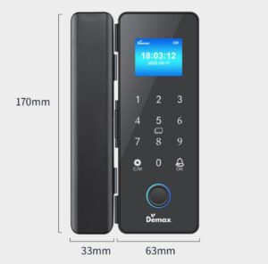 Khóa vân tay cửa kính Mở Lùa Demax SL800 G-SD App Wifi - 2 Remote của Đức,
