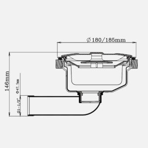 KÍCH THƯỚC CỦA BÁT RÁC INOX KLUGER KS 185J