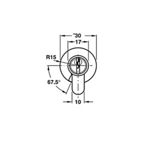 Ruột khóa Hafele 1 đầu chìa, 1 đầu vặn - 916 63 325 dimd1 457x431 crop center