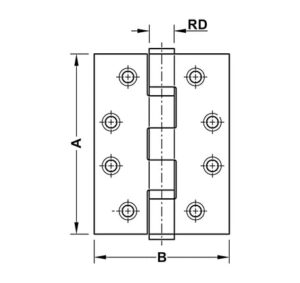 Bản lề lá Hafele chống cháy - 2 vòng bi - 926 98 040 dimd 457x431 crop center
