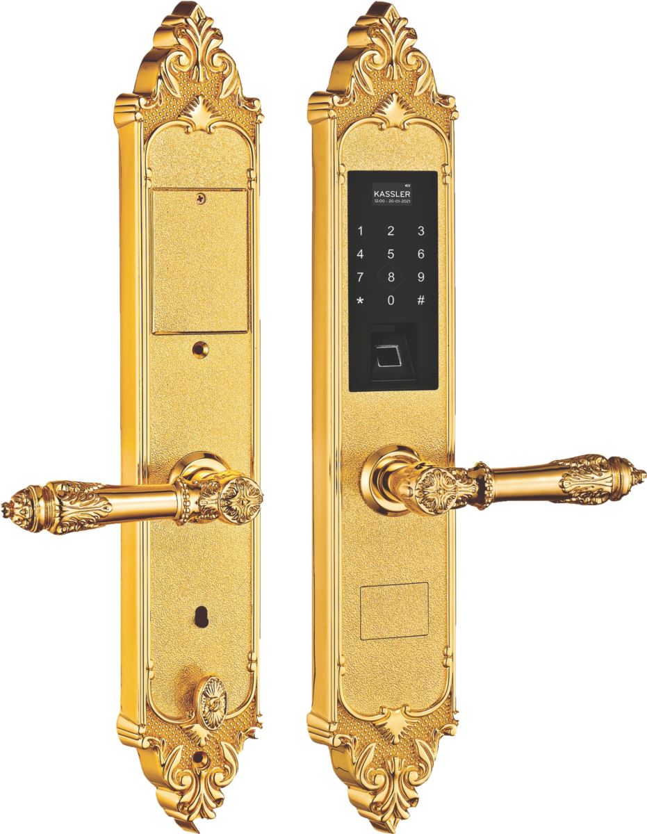 Khóa vân tay đại sảnh Kassler KL-959G (vàng) – Chống mưa