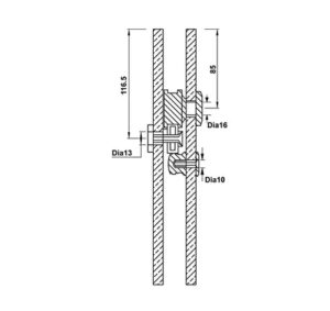 Bộ phụ kiện Hafele với ray trượt 2000 mm - Bộ cửa trượt phòng tắm kính (vuông) - 981 71 101 dimd2 457x431 crop center