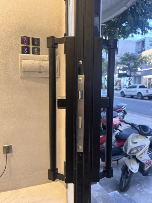 KHÓA VÂN TAY 2 MẶT CỬA NHÔM CỔNG SẮT APP WIFI DEMAX SL808 BN LUX