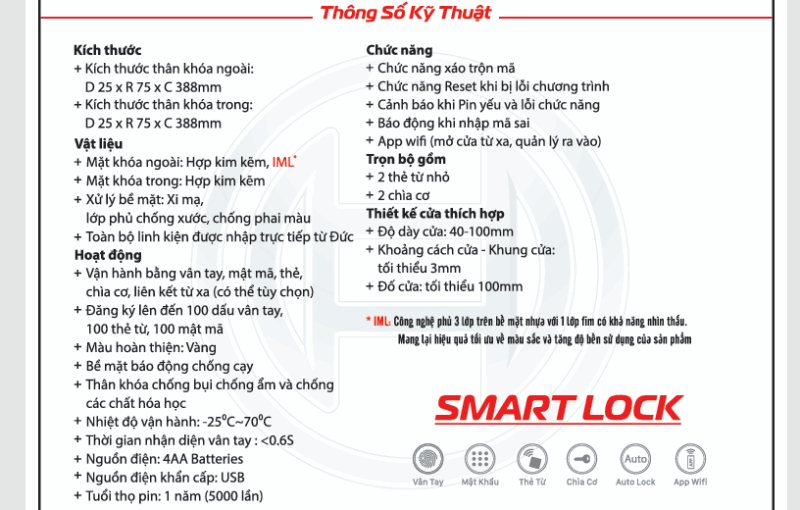 THÔNG SỐ KỸ THUẬT KHÓA CỬA VÂN TAY APP WIFI BOSCH ID80 DE MÀU XANH