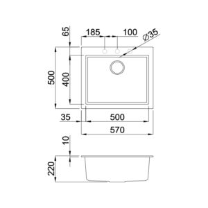 Chậu đá TITANIUM K-10573 - chauda 10540 3