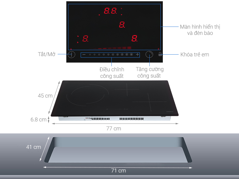 BẾP TỪ KẾT HỢP ĐIỆN 3 VÙNG NẤU HAFELE HC-M773D (536.61.705)