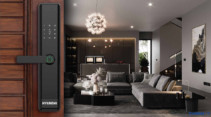 Khoá vân tay cửa gỗ Hyundai HY-SL007 Black App wifi - hy sl007 black img