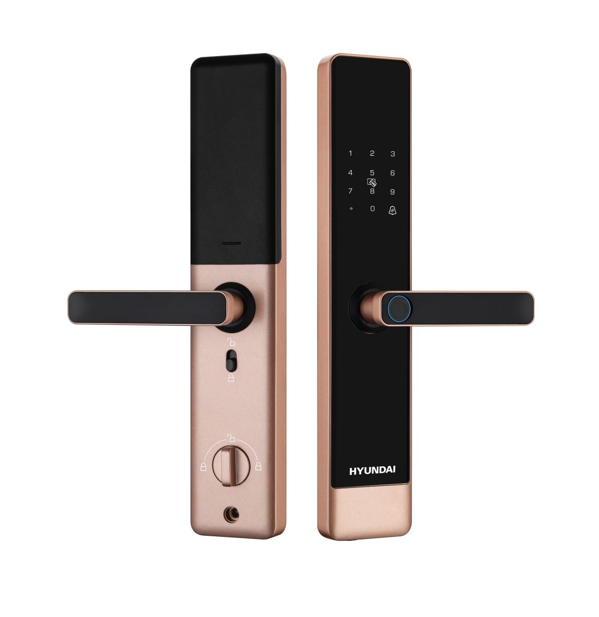 Khoá vân tay cửa gỗ Hyundai HY-SL007 Rose Gold App wifi