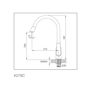 Vòi chậu rửa chén K279C - k279c
