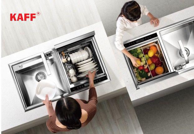 MÁY RỬA CHÉN KẾT HỢP CHẬU RỬA CHÉN KAFF KF-SWM6