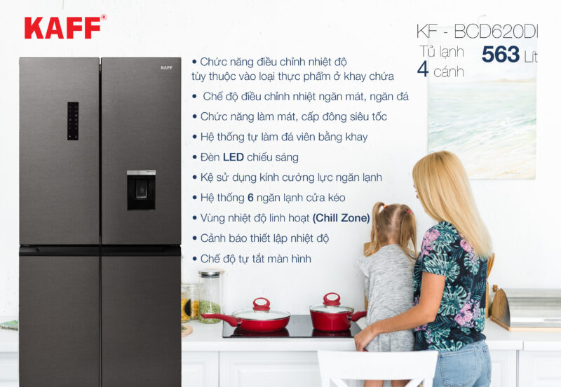 TỦ LẠNH SIDE BY SIDE KAFF KF-BCD620DI