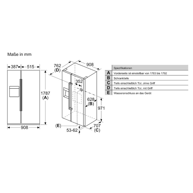 TỦ LẠNH SIDE BY SIDE BOSCH KAD93ABEP SERIES 6