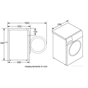 Máy giặt Bosch WAP28380SG - kich thuoc may giat bosch wap28380sg