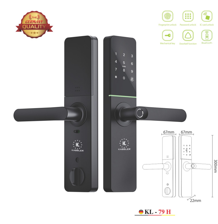 KHOÁ VÂN TAY KASSLER KL 79H BLACK APP