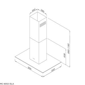 MÁY HÚT KHÓI KẾT HỢP KHỬ MÙI MALLOCA MC-9053 ISLA - mc 9053 isla