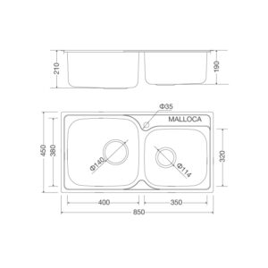 CHẬU RỬA CHÉN MALLOCA MS 1011 NEW - ms 1011