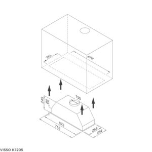 Máy hút mùi âm tủ VISSO-K7205 - visso k7205