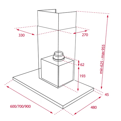 KÍCH THƯỚC MÁY HÚT MÙI TEKA DSJ 950 40484832