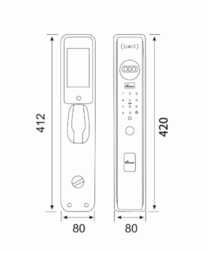 KHÓA CỬA NHẬN DIỆN FACE ID APP WIFI DEMAX SL912 MB  - 10760 el912 dimension