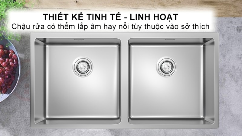 CHẬU RỬA BÁT KONOX UNDERMOUNT SINK CUBE 8744DU
