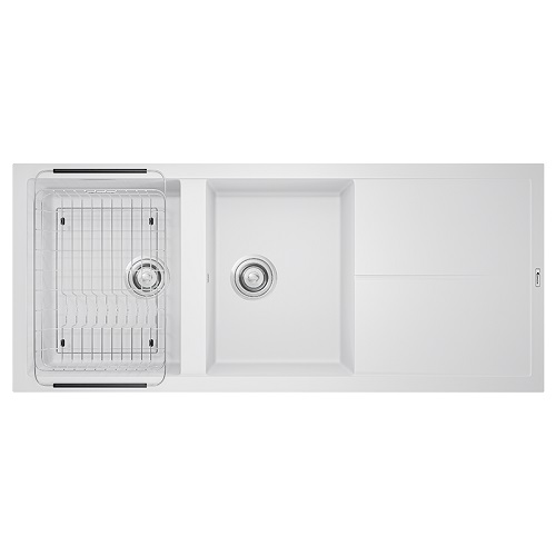 CHẬU RỬA BÁT KONOX GRANITE SINK LIVELLO SMART 1160 WHITE SILVER