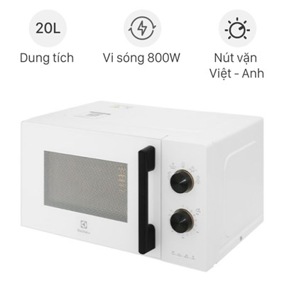 LÒ VI SÓNG ĐỂ BÀN ELECTROLUX 20L EMM20K22W ULTIMATETASTE 300