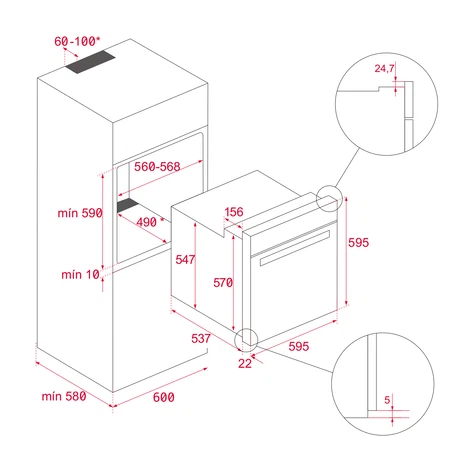 KÍCH THƯỚC LÒ NƯỚNG TEKA HLB 8400 111000005