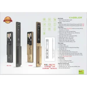 KHOÁ VÂN TAY KASSLER KL 968 CNC BLACK APP + REMOTE - 54 3
