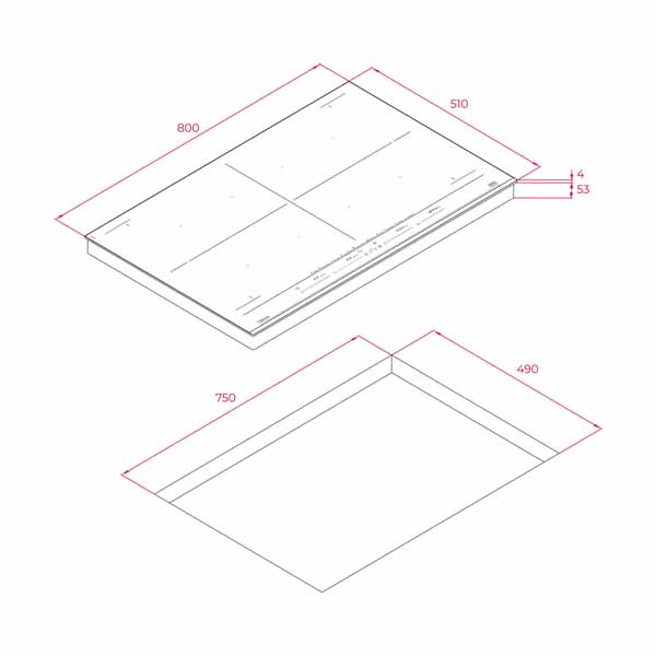 KÍCH THƯỚC BẾP ĐIỆN TỪ TEKA IZF 88700 MST 112500029