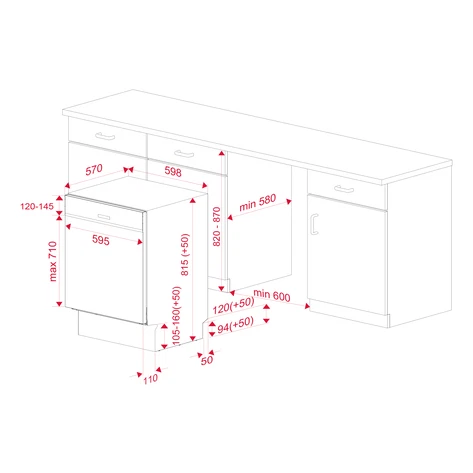 KÍCH THƯỚC MÁY RỬA CHÉN TEKA DSI 46750 220 50 SS 114270011