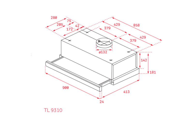 KÍCH THƯỚC MÁY HÚT MÙI TEKA TL 9310 40474390