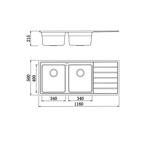 CHẬU RỬA BÁT KONOX GRANITE SINK LIVELLO SMART 1160 GREY