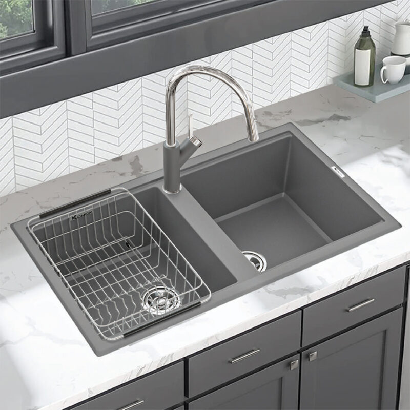 CHẬU RỬA BÁT KONOX GRANITE SINK PHOENIX SMART 860 GREY