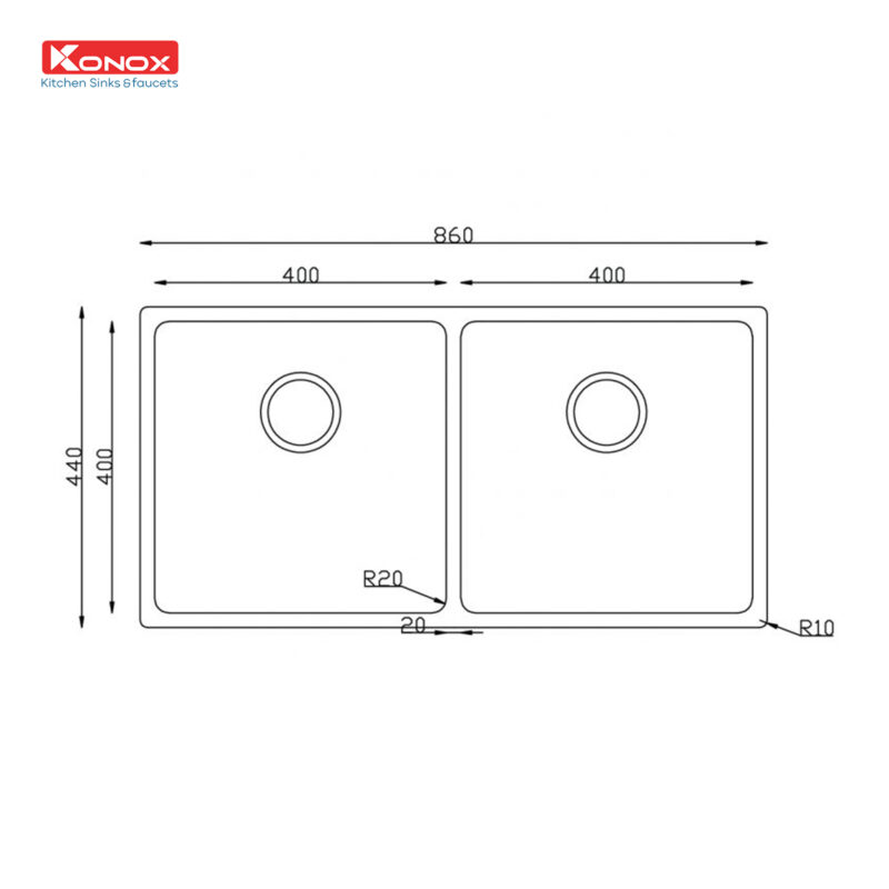 CHẬU RỬA BÁT KONOX TURKEY SINK VIGO 8644