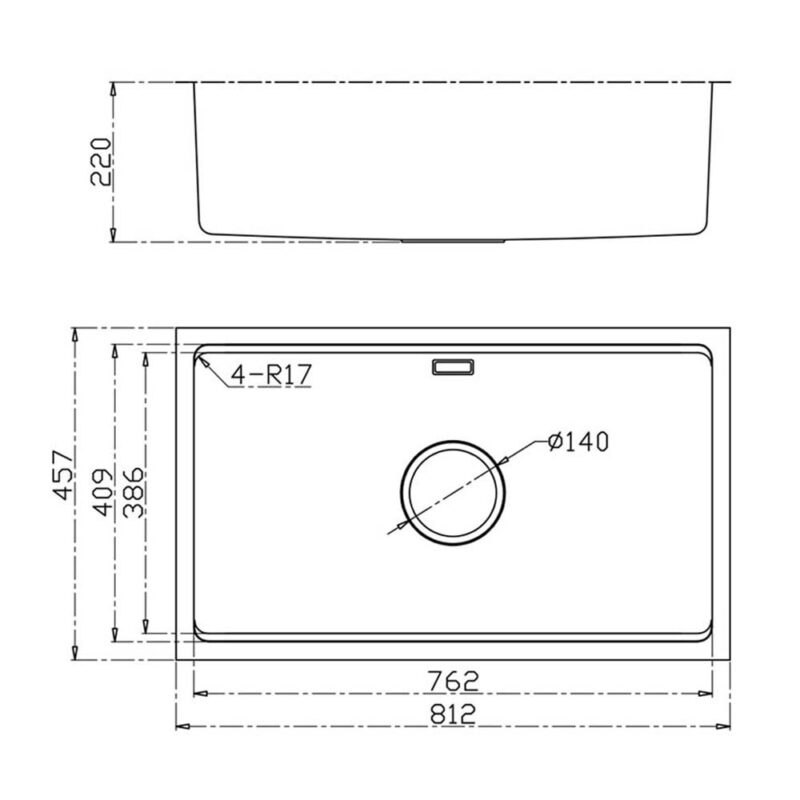 CHẬU RỬA BÁT CHỐNG XƯỚC KONOX WORKSTATION SINK – UNDERMOUNT SINK KN8146SU DEKOR