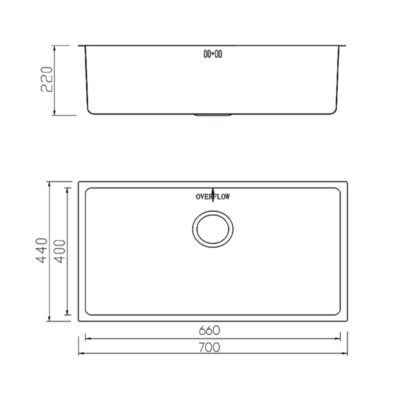 CHẬU RỬA BÁT CHỐNG XƯỚC KONOX WORKSTATION SINK – UNDERMOUNT SINK KN7644SU DEKOR