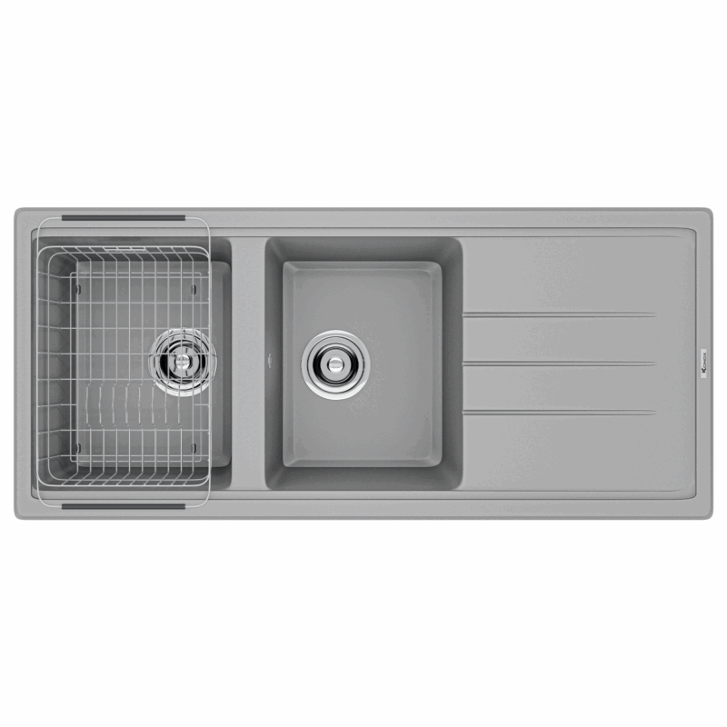CHẬU RỬA BÁT KONOX GRANITE SINK LIVELLO SMART 1160 GREY