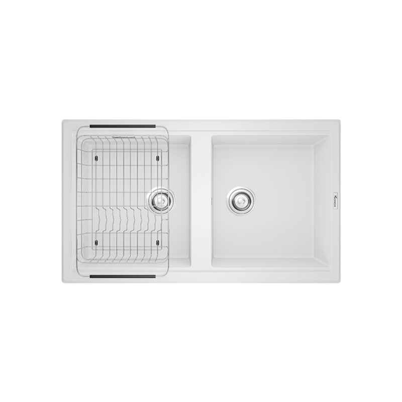 CHẬU RỬA BÁT KONOX GRANITE SINK PHOENIX 860 WHITE SILVER