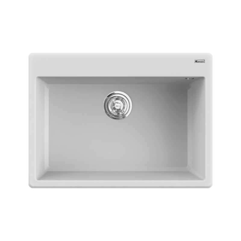 CHẬU RỬA BÁT KONOX GRANITE SINK RUVITA 680 WHITE SILVER