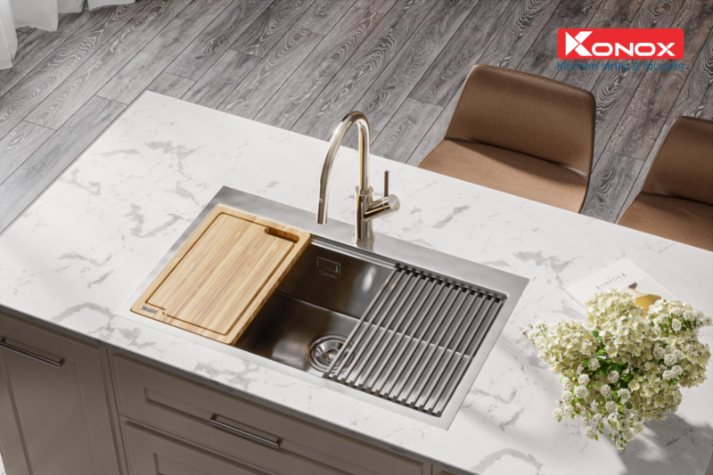 CHẬU RỬA BÁT KONOX WORKSTATION SINK – TOPMOUNT SINK KN8050TS