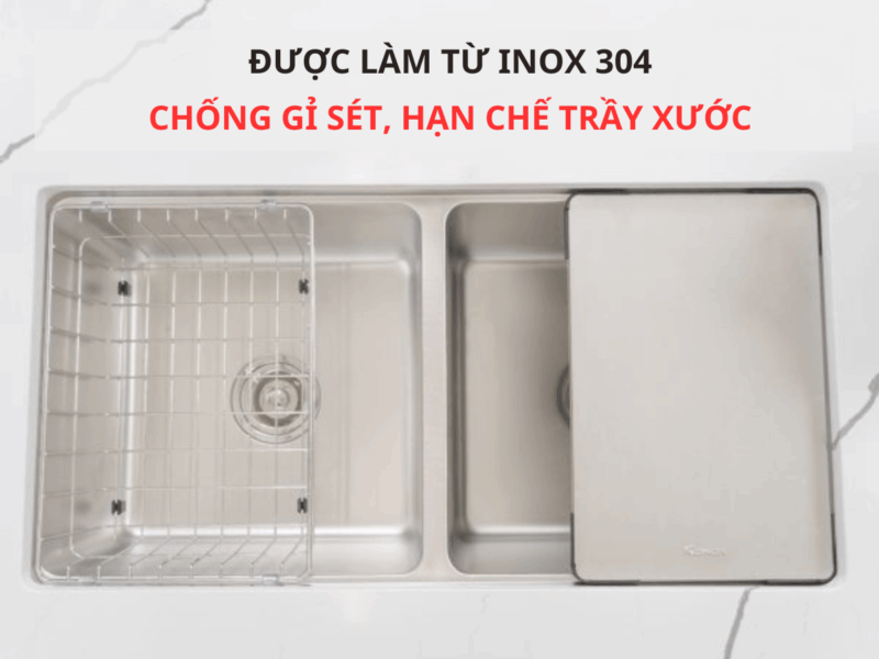 CHẬU RỬA BÁT CHỐNG XƯỚC KONOX WORKSTATION SINK – UNDERMOUNT SINK KN8646DU DEKOR