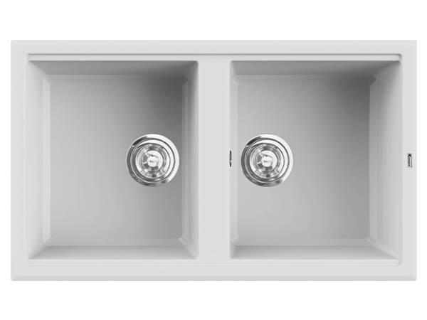 CHẬU RỬA BÁT KONOX GRANITE SINK PHOENIX 860 WHITE SILVER
