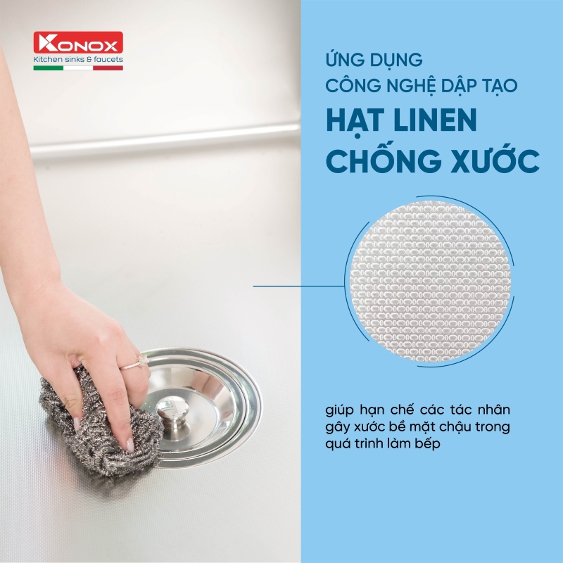 CHẬU RỬA BÁT CHỐNG XƯỚC KONOX WORKSTATION SINK KN8248SO DEKOR